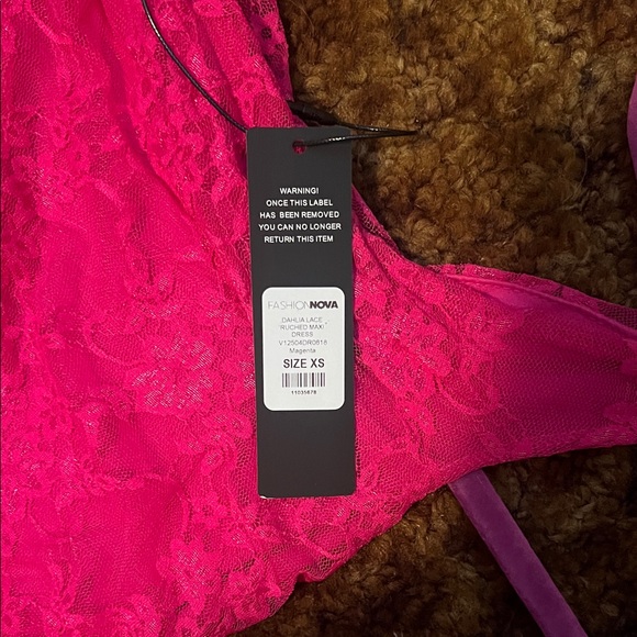 Fashion Nova Hot Pink Lace Dress - Picture 3 of 5